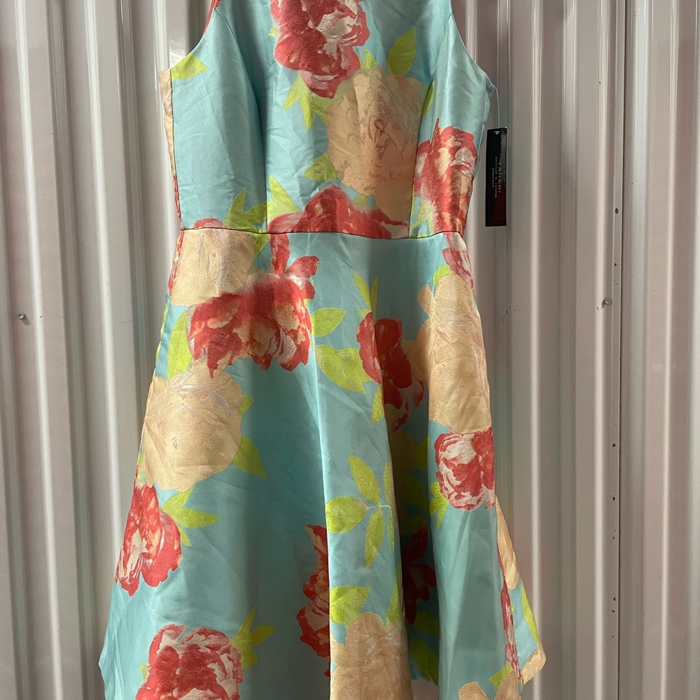 Floral Sleeveless Elegant Lines Dress Tahari Arthur S. Levine Size 8